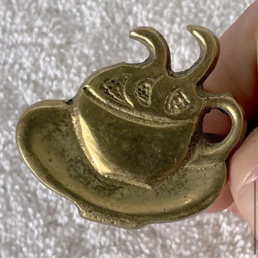 Vintage Brass Coffee  Cup Napkin Holders x5 - Picture 9 of 13
